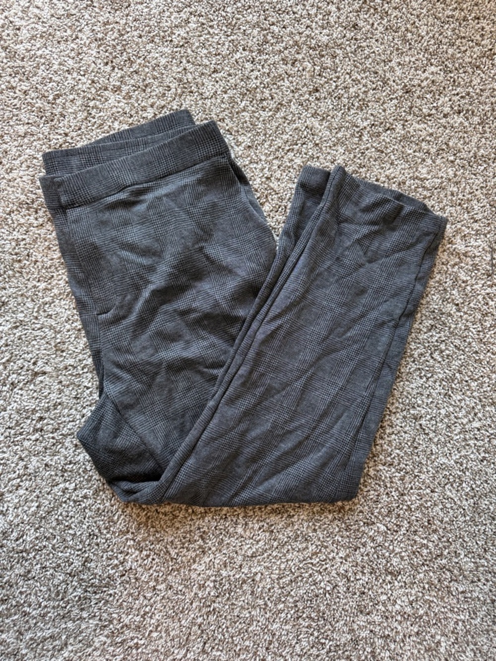 J. Jill Wearever Gray Plaid Pull-On Ponte Pants